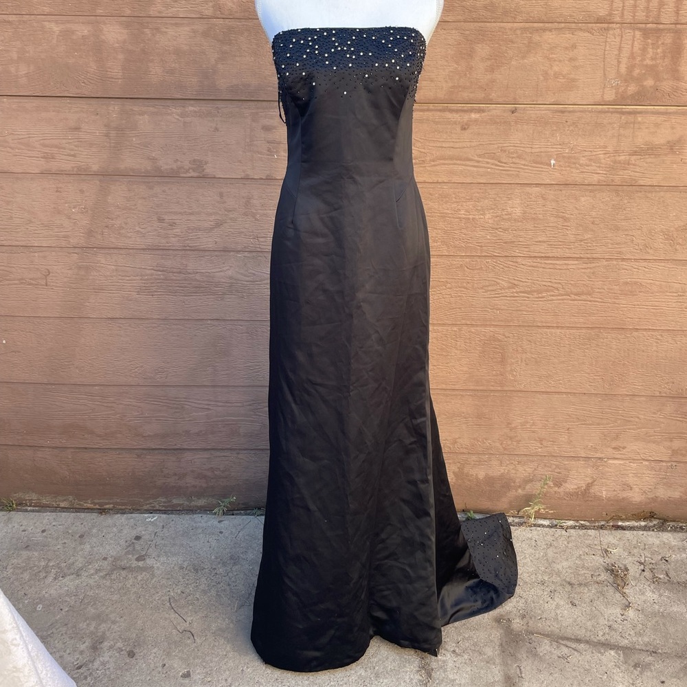 Vintage Jovani satin strapless formal dress